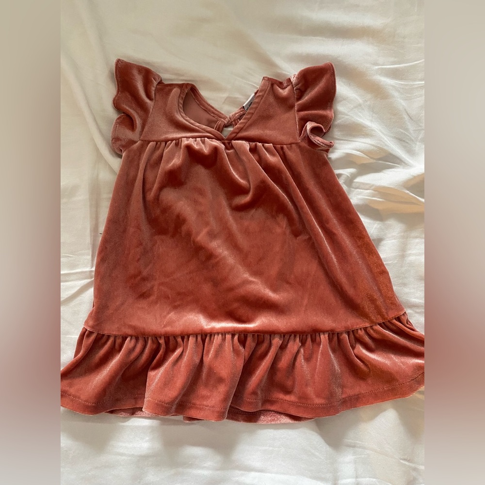 Velour Cap Sleeve baby dress
